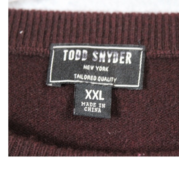 Todd Snyder Men's XXL Burgundy 100% Cashmere Crew Neck Long Sleeve Sweater - Picture 2 of 6